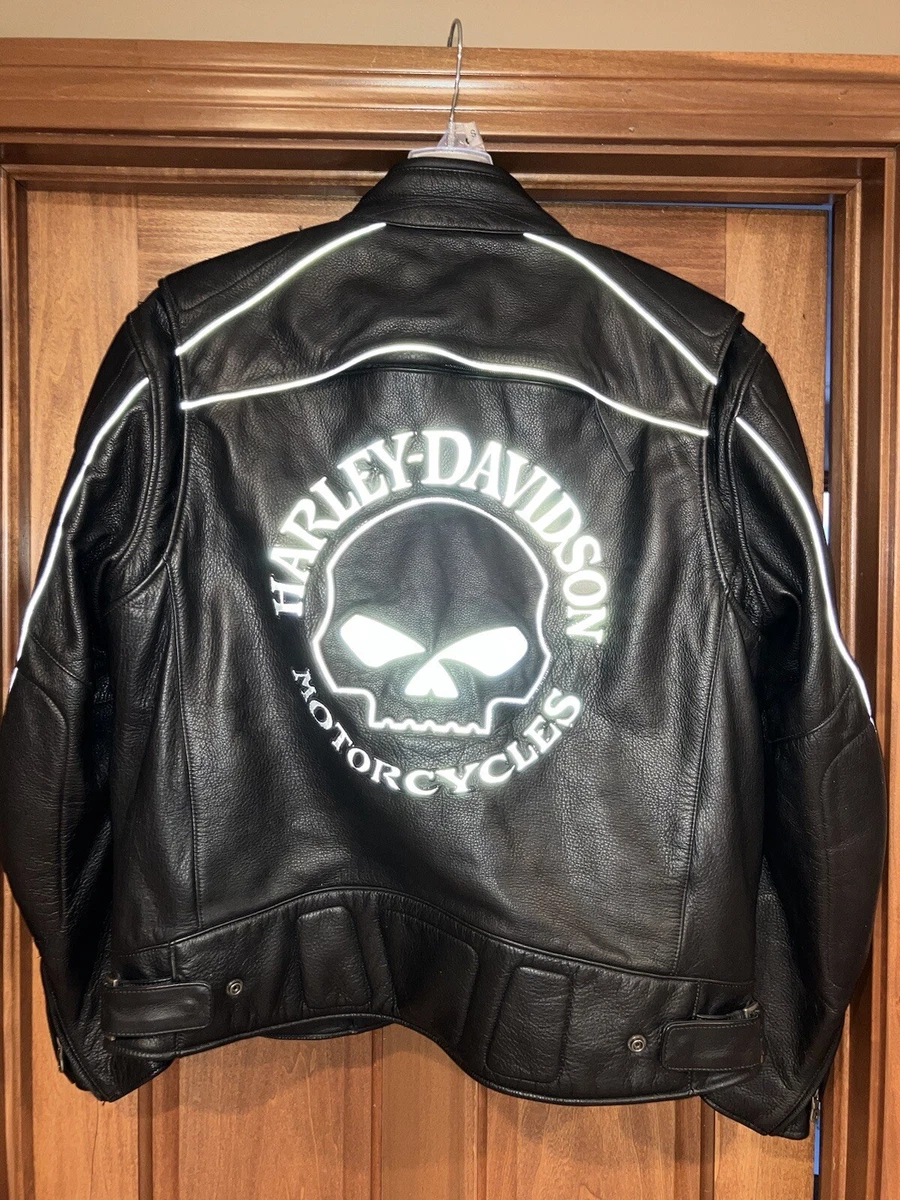 Reflective Skull Leather Jacket