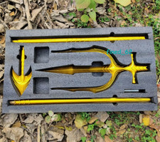 Aquaman 1:1 Steel Alloy Trident 210cm Arthur Golden Harpoon Model Prop Cosplay