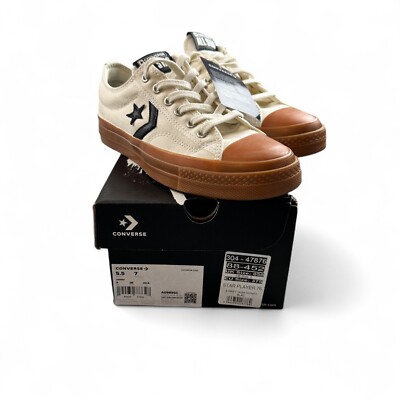 Converse Star Player 76 OX Unisex - UK Größe 5 - NEU - Creme mit Gummisohle