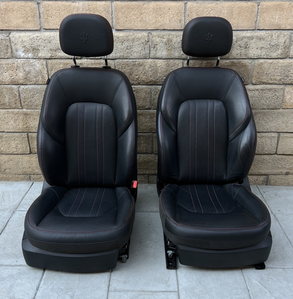 2017 - 2020 MASERATI GHIBLI Front Seats PAIR Leather w/ RED Stitching OEM