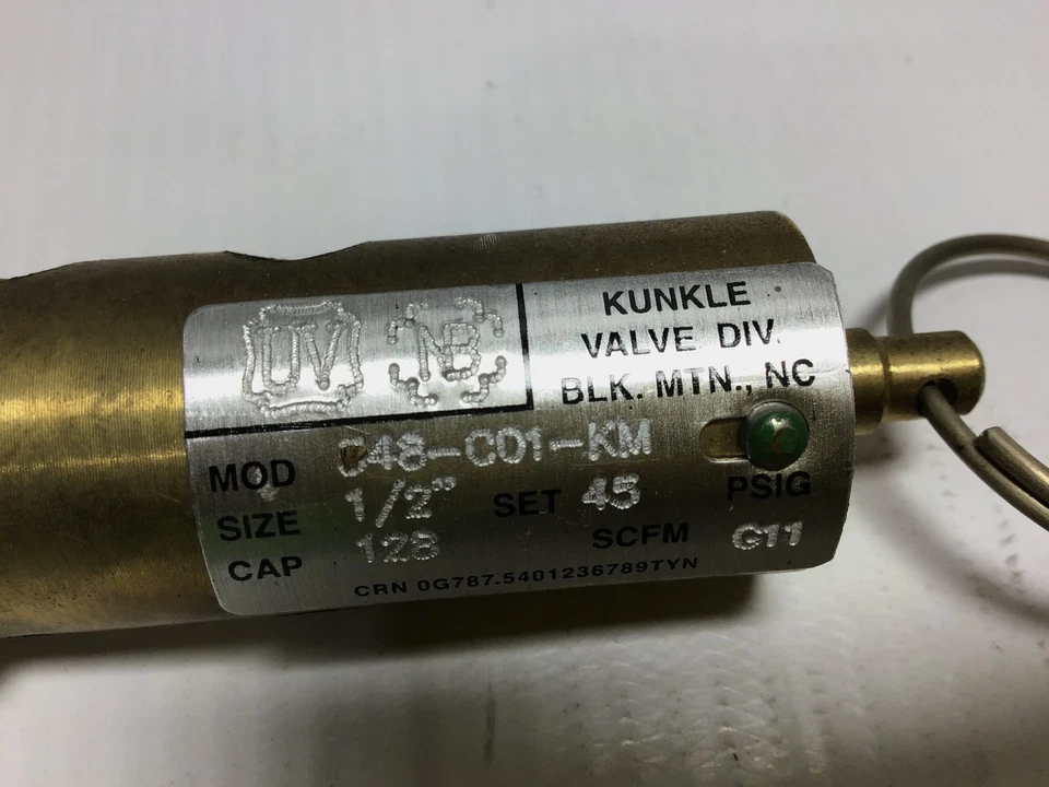 Kunkle 0548-C01-KM-0045 Safety Relief Valve 1/2"NPT 128 Set 45 CAP 128 - Image 2 of 4