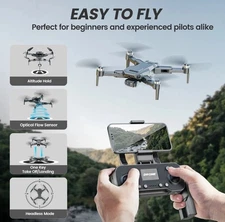 4K Drone With Camera Quadcopter GPS WIFI 44 Mins in Flight  Brushless Motor 2Bat