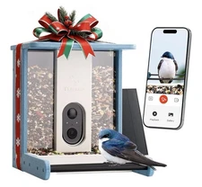 HDPE Smart Bird Feeder with Camera, Solar Powered, AI Identifies 10,000+ Birds S
