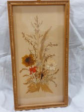 DDR Kunst Kunstgewerbe Bild getrocknete Blumen & Gräser