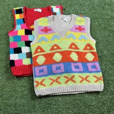 Lot Of 2 Vtg Saks Fifth Avenue Kids Knit Sweater Vest READ
