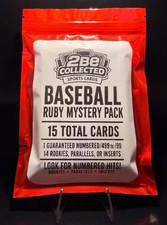 MLB BASEBALL FAN Packs - Ruby 15 Total Cards - 1 Guaranteed Serial # /499 to /99