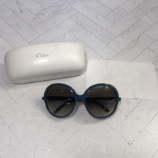CHLOE Blue Gold Designer Women's Sunglasses Round MADE IN ITALY CL2222 Genuine