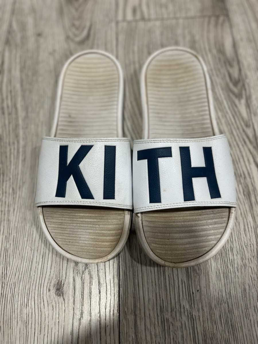 Kith Sandals Men's US EU 45 White Logo Spellout Slide