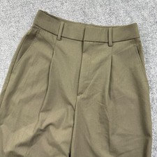 UNIQLO Pants Size XS 24-25W Khaki Wide Leg Pleated Recycled Polyester Men's