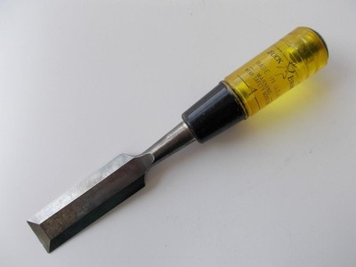 Buck Bros 1'' Beveled Edge Socket Chisel Wood Carving Tool Lucite Handle USA