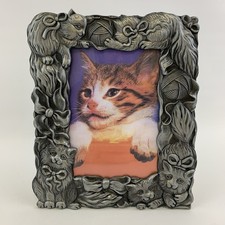 Vintage 3D Cats  Kittens Metal Photo Frame for 3.5x5  Photo New No Box