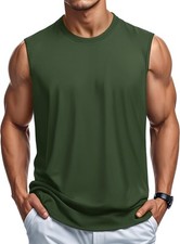 Men's Tank Top Cotton Muscle Workout Gym Shirts Casual Sleeveless Shirts