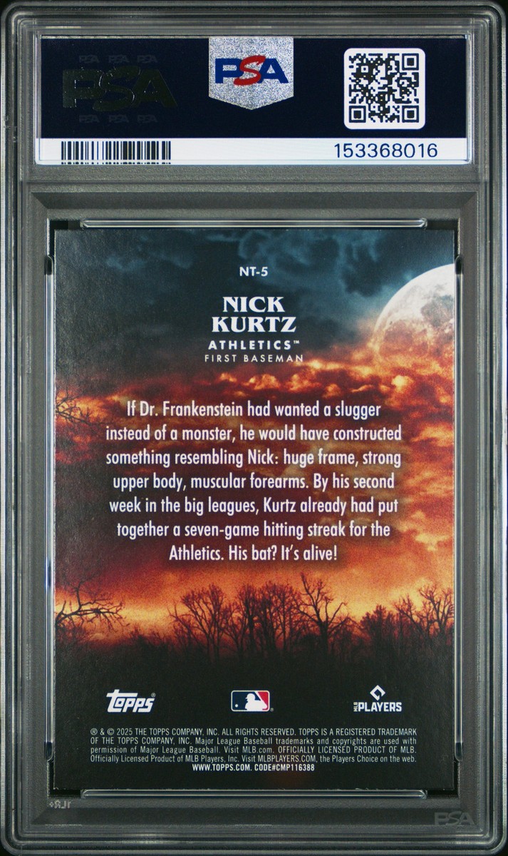 2025 Topps Update Series - Night Terrors Nick Kurtz #NT-5 (RC) for