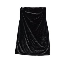 Motel Tube Dress Women L Black Velvet Strapless Bodycon Mini Y2K 90s Club Party