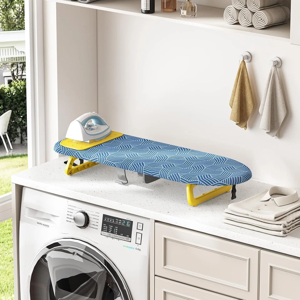 Tabletop Ironing Board Small Foldable Ironing Board with Iron Holder Blue - Image 4 of 4