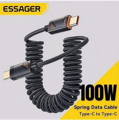 Essager Spring Type-C Cable 100W PD Fast Charging for iPhone, Android, MacBook