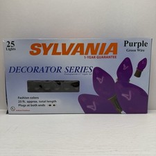 Sylvania 25  Halloween Christmas 25 Lights Set C7 Transparent Purple NEW