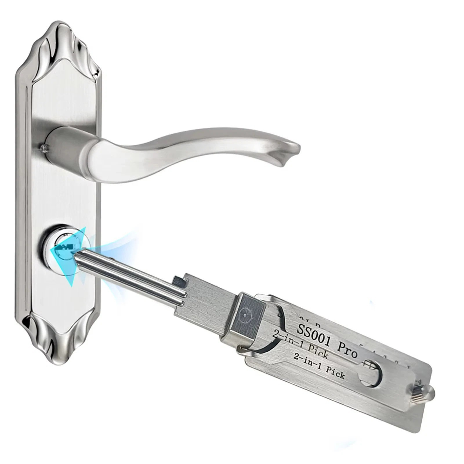 2-in-1 Stainless Steel Key Decoder SS001 PRO Lock Decoder Repair ToolsOpens