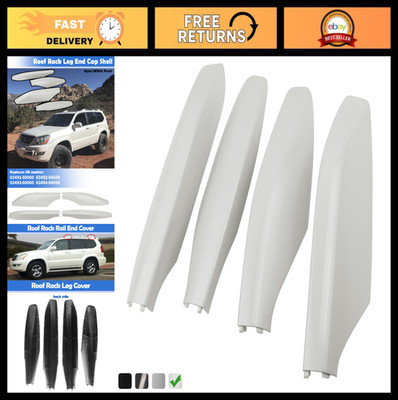 4pcs Roof Rack Rail Leg End Cover Shells for Lexus GX470 - White Pearl, Replace
