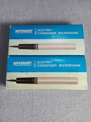 Pair Vintage Microphones Superscope by Marantz EC-1 Cardioid Condenser Untested 