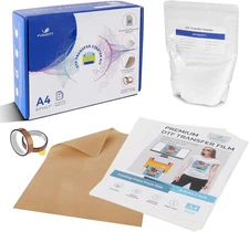 DTF Transfer Film Powder Kit, All-in-One KIT 30 Sheets+ 250g 