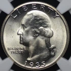 1935 WASHINGTON QUARTER NGC MS 65 LOVELY GEM FROM A GREAT GROUP OF "ROLLMATES",