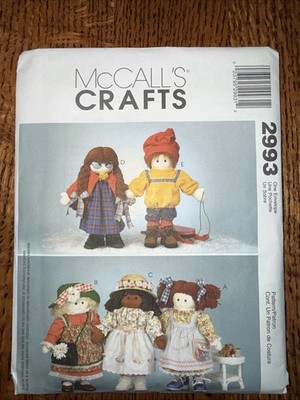McCall's Crafts 2993 Sewing Pattern for 22'' Soft Dolls & Clothes - UNCUT