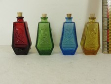 Wheaton Poison RIP Skull Crossbones Coffin 4 Bottles Red Green Blue Yellow 3inch