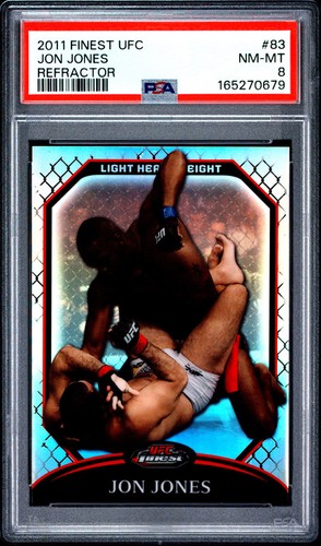 JON JONES 2011 TOPPS FINEST UFC REFRACTOR 83 RARE SP /888 PSA 8 POP 6 JG