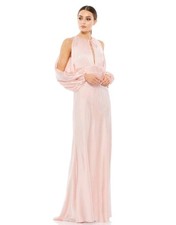 Mac Duggal 70184 Salmon Satin Cold Shoulder Gown Size 10 $398