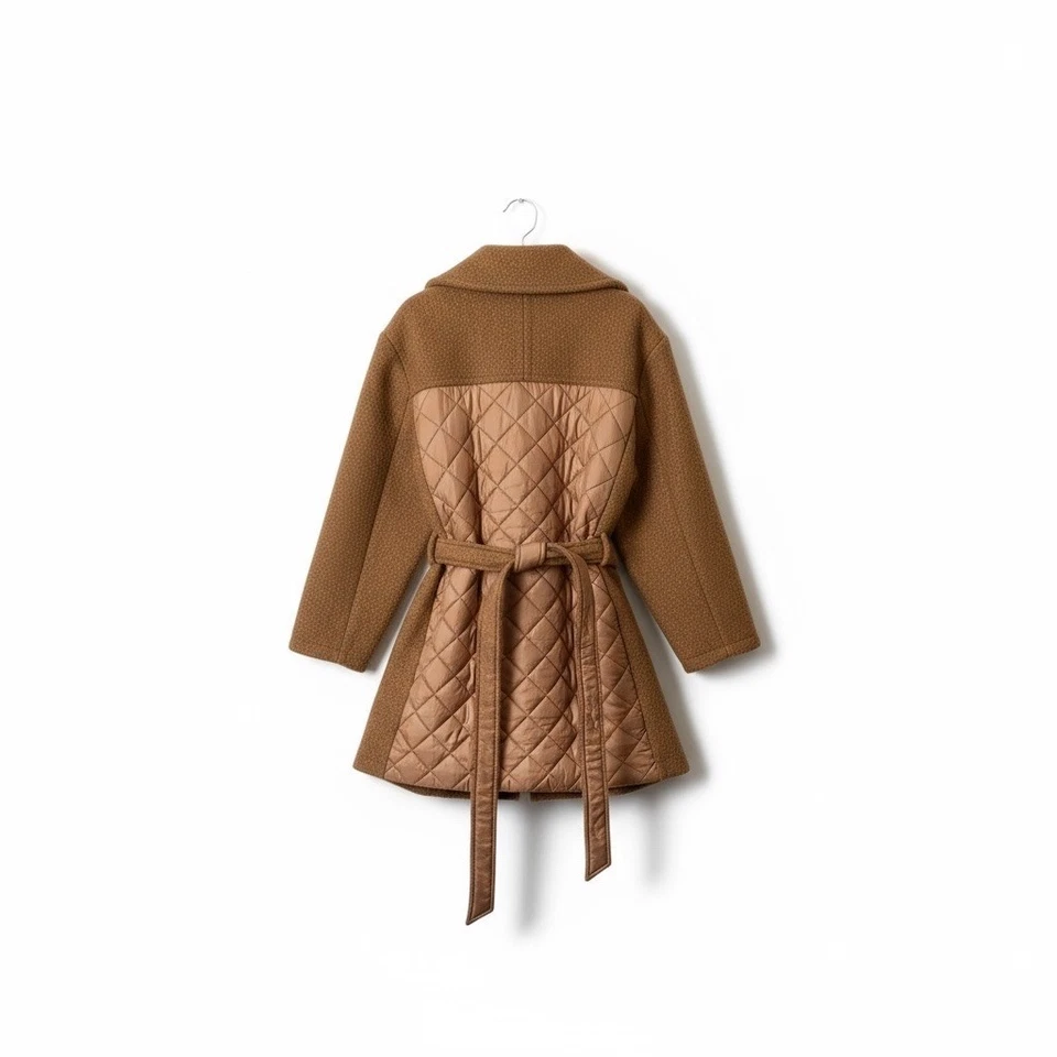 Abrigo Acolchado Isaac Mizrahi Live Camel con Cinturón - 2X (NUEVO CON ETIQUETAS) Plus City Cálido Invierno Foto 2 de 4