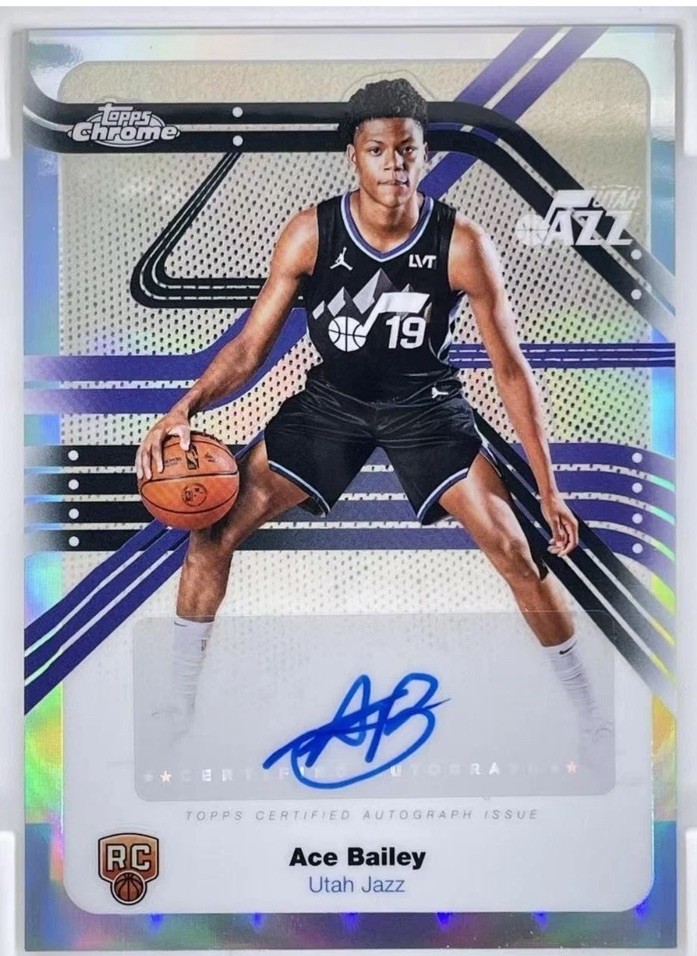 2025-26 Topps Chrome Ace Bailey Next Stop RC Refractor Auto Autograph Utah Jazz