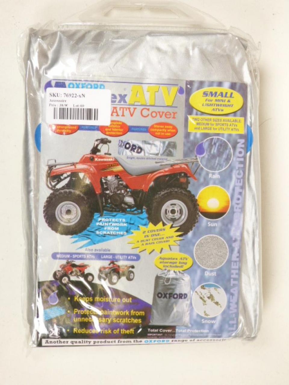 Bâche pour Quad ATV Oxford Aquatex étanche Gris 195 x 122 cm