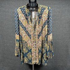 Free People Magic Mystery Tunic Dress / Top Size Medium Bell Sleeves Boho Beach