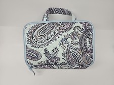 Vera Bradley Quilted Travel Toiletry Cosmetic Organizer Paisley Blue Multi Pocke