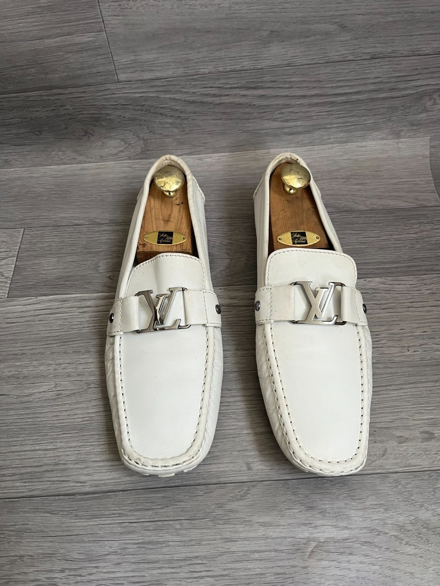 LOUIS VUITTON MONTE CARLO MOCCASIN WHITE LOAFERS Drivers Monogram