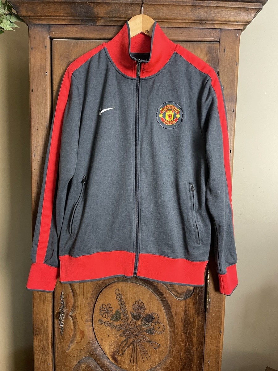 Nike Manchester United Men's M Soccer Football Gray/Red Track Full