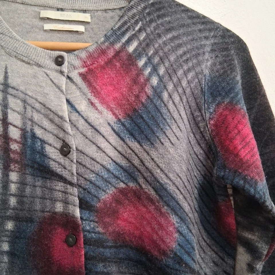 Cárdigan Suéter Brax Feel Good Cashmino Pluma Pavo Real Pequeño 36 Lana Cachemira Foto 3 de 4