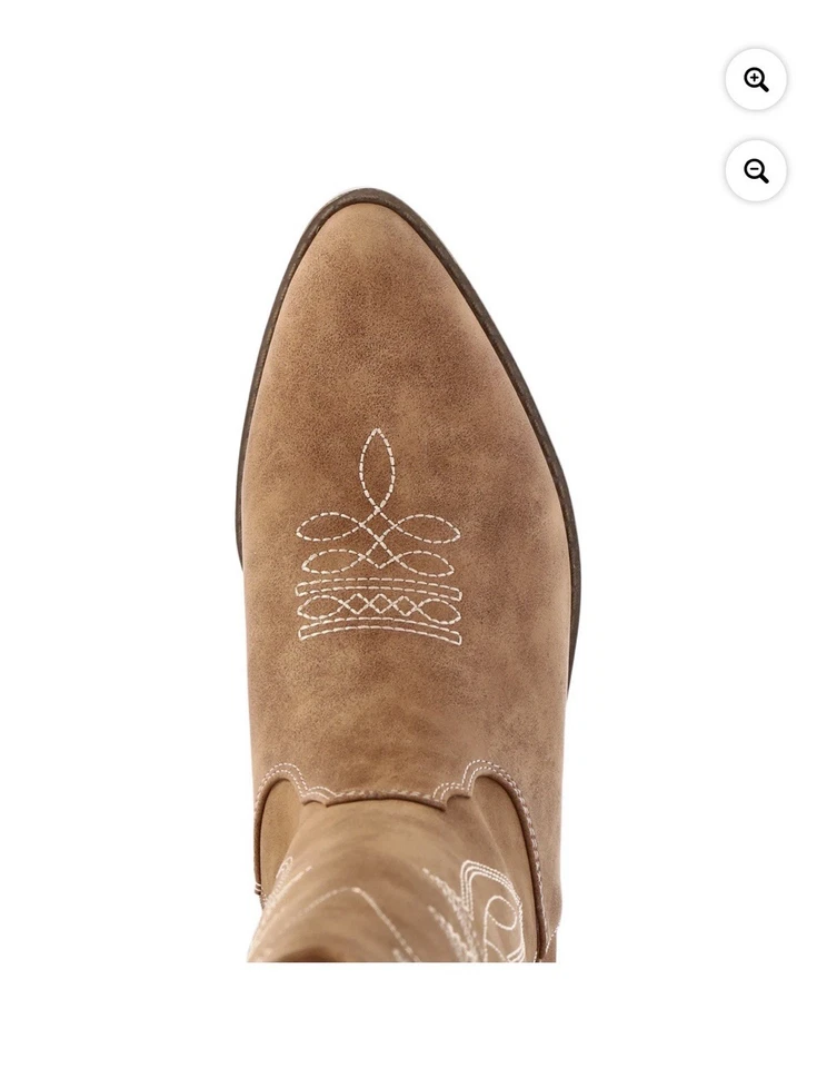 Botas occidentales altas No Boundaries para mujer 6 marrón imitación cuero cremallera lateral superior Foto 4 de 4