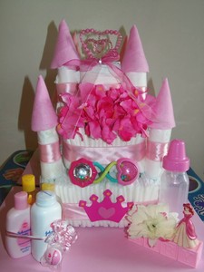 princess castle diaper cake
