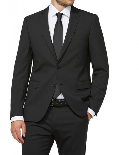 Abito Nero Elegante Digel micro Disegno Drop 4 Slim Fit Lana Elasticizzata  | eBay