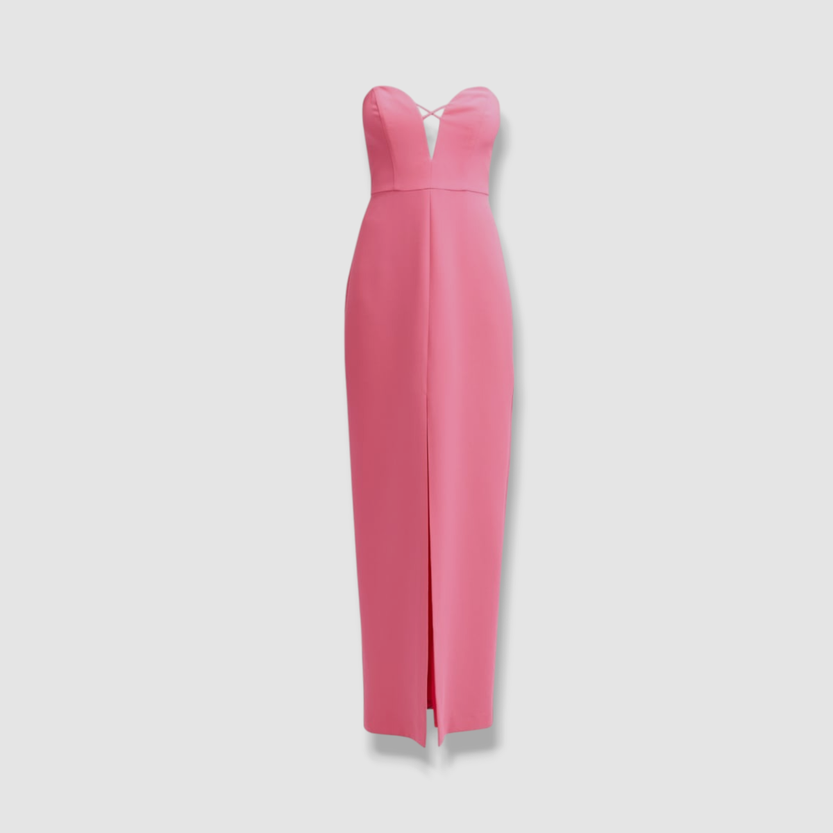 liv foster pink dress Liv Foster Women's Stretch Satin Strapless Gown - Pink Flame