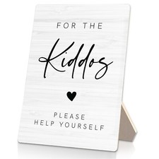 For The Kiddos Wooden Stand 5x7 Inch,Kids Wedding Wooden Sign,Kids Table Sign...