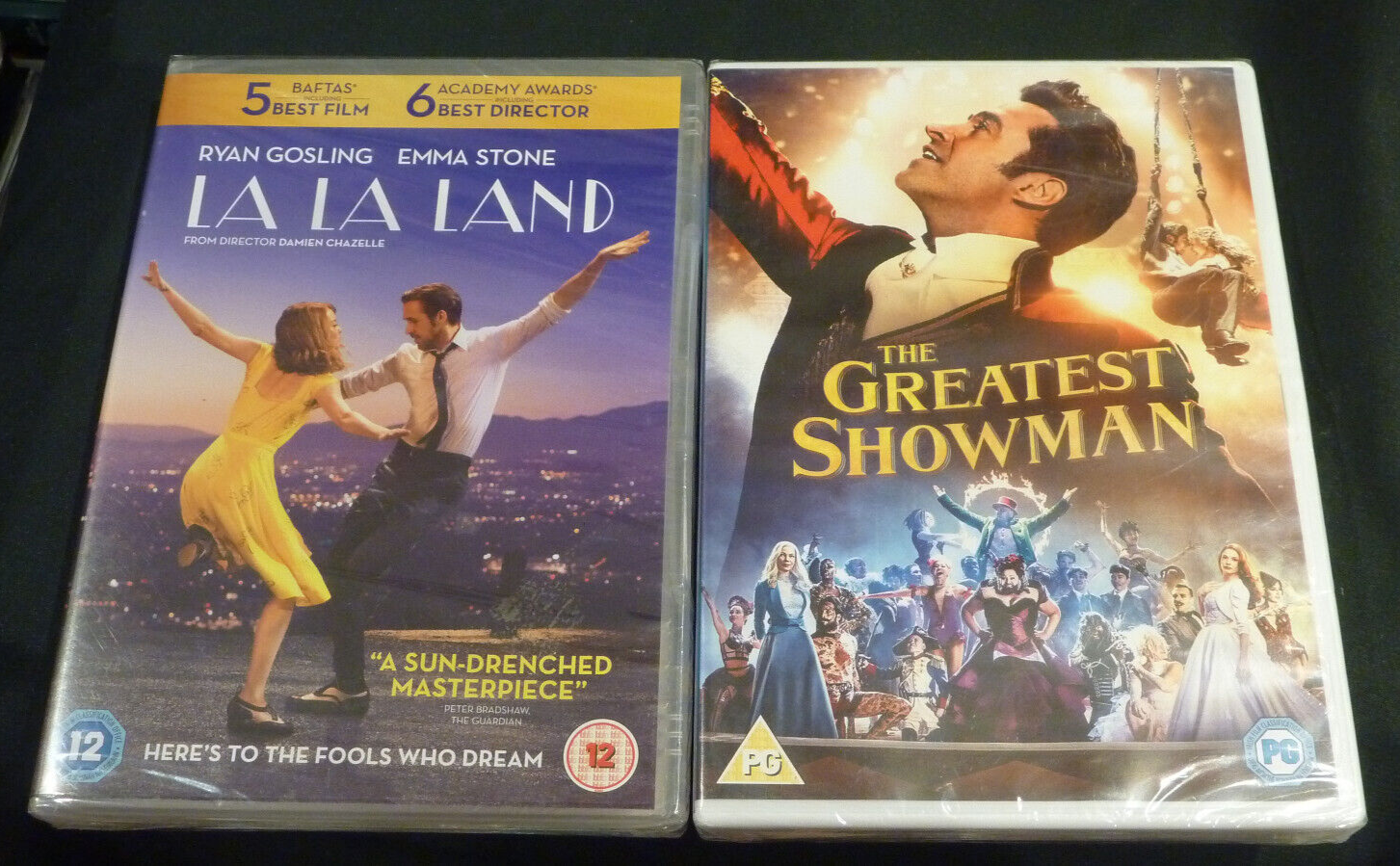 The Greatest Showman & La La Land New SEALED 2 x DVDS Free UK shipping