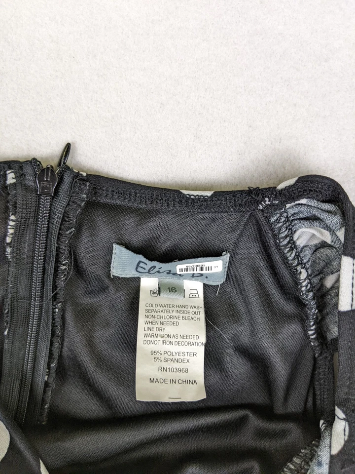 ELISA BE - 女孩黑色和白色圆点印花蓬蓬裙连衣裙 - 16 码 — 第 3/4 张图片