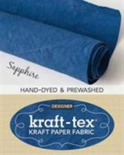 kraft-tex Roll Sapphire Hand-Dyed & Prewashed: Kraft Paper Fabric, 18.5” x 28.5