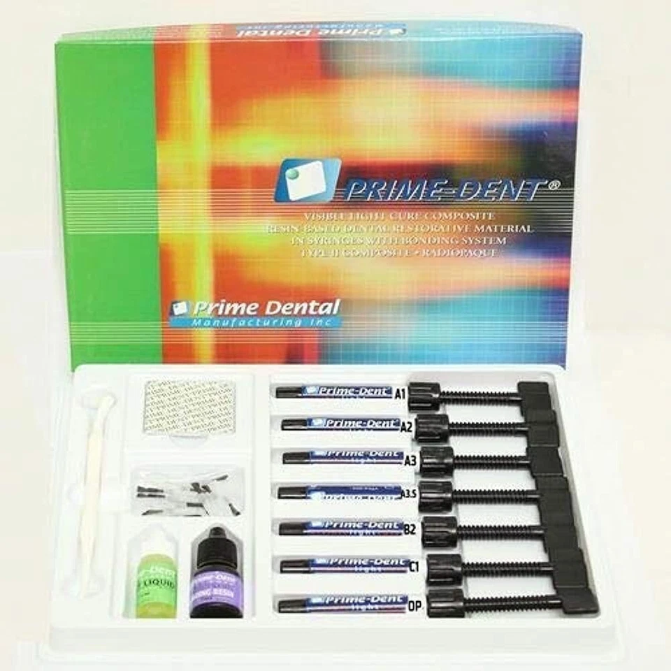 PRIMEDENT Prime Dent Hybrid Composite VLC Resin Based Restorative 7 Syr Dental Kit