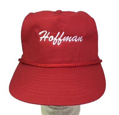 Vintage HOFFMAN Trucker Hat Red SnapBack Rope Brim Sunvisor Cap