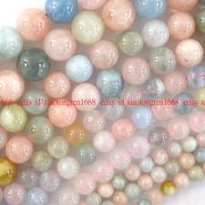 Natural Morganite Round Beads Gemstone 15.5" Beryl 4mm 6mm 8mm 10mm