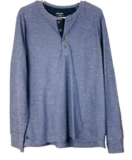 UNTUCKit Mens Henley Top Urey Long Sleeve Size X-Large Blue